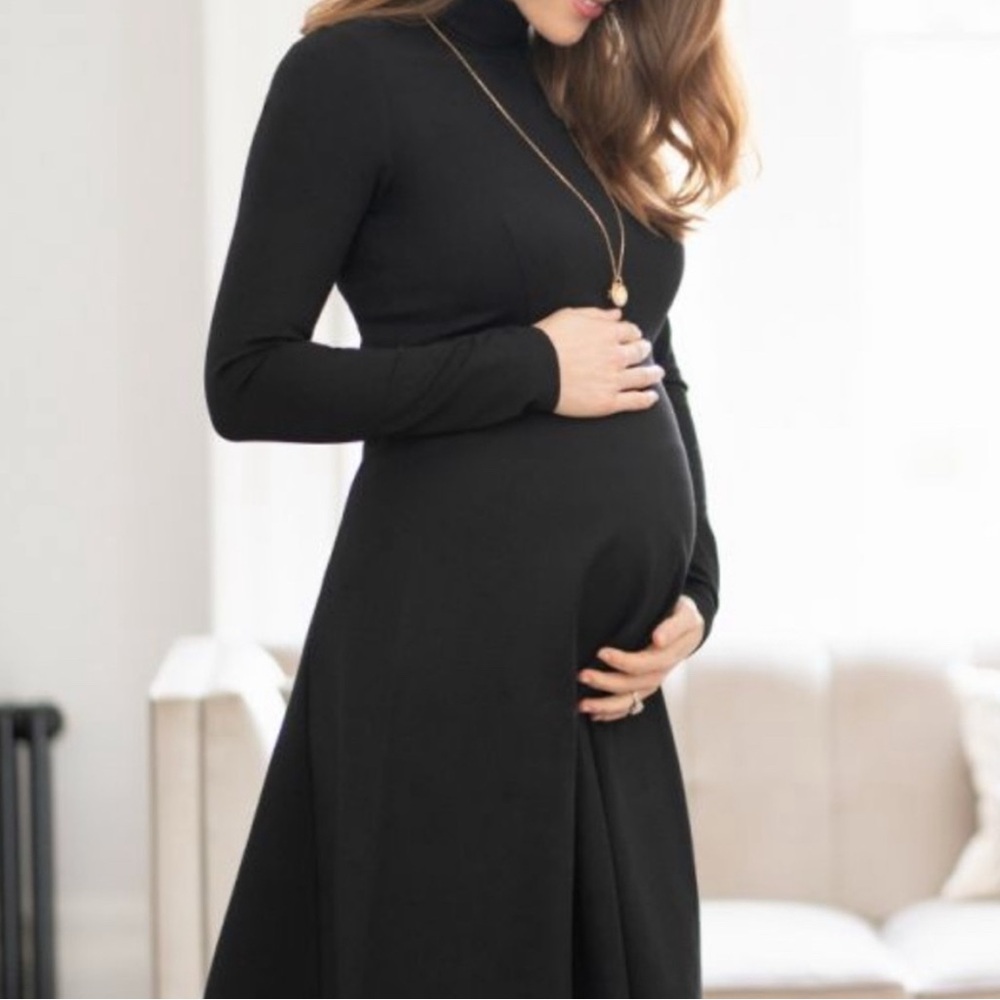 Seraphine Black Long Sleeve Maternity Dress
